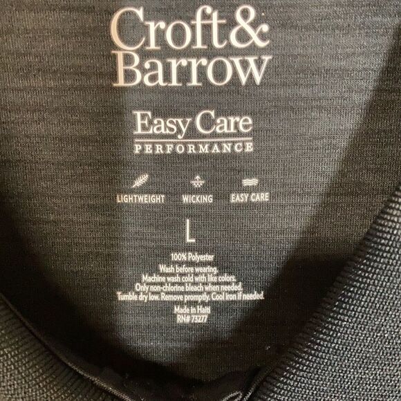 Croft &Barrow Men’s large Polo shirt, gray,wicking - Picture 4 of 6